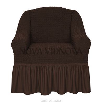 Чохол XXL BIG SIZE на крісло &mdash; Оборка (Шоколад) CH-KR-XXL-OB-DBR//4 фото