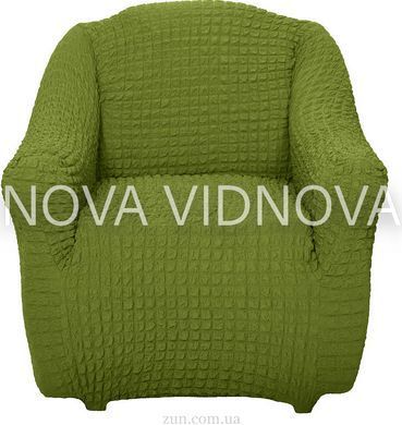 Натяжний чохол на кутовий диван та 2 крісла (Зелений) CH-UG+2-305-Green//4 фото