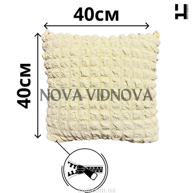 Стильный чехол на подушку с потайной змейкой 40х40см (Молочный) PD-006-40x40-W//0.200 фото