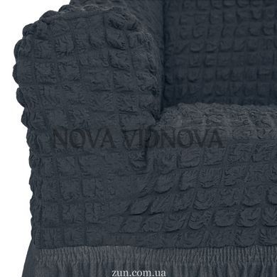 Чехол XXL BIG SIZE на диван и 2 кресла &mdash; Оборка (Графит-503) CH-D11-XXL-OB-G//4 фото