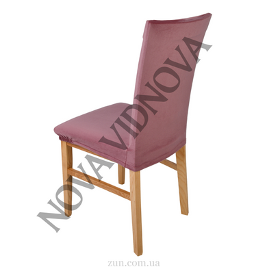 Велюровий чохол на стілець універсальний Nova Comfort (Пудра) VEL-125-NV-pink//0.75 фото