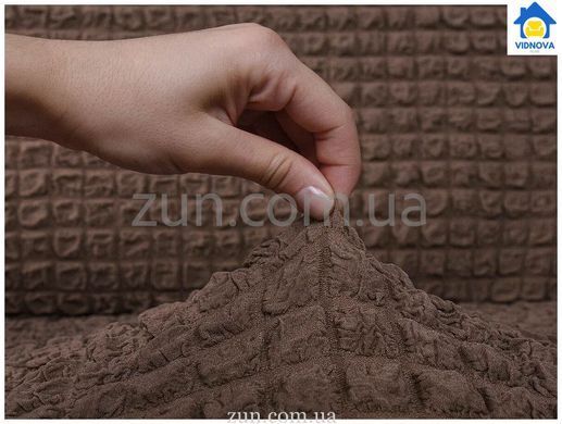 Комплект чохлів XXL на великий диван та 1 крісло З оборкою (Кава з молоком)