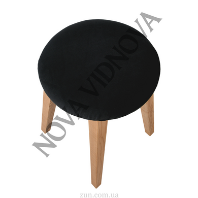 Велюровий чохол на круглий табурет Nova Comfort (Чорний) VEL-TB135-O-black//0.2 фото