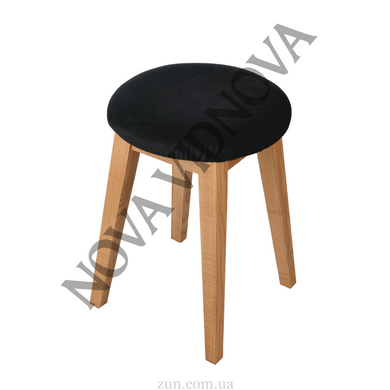 Велюровий чохол на круглий табурет Nova Comfort (Чорний) VEL-TB135-O-black//0.2 фото