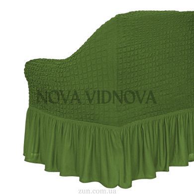 Чохол XXL BIG SIZE на диван та 1 крісло &mdash; Оборка (Зелений-507) CH-D+1-OB-XXL-Green//4 фото