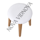 Велюровий чохол на круглий табурет Nova Comfort (Білий)