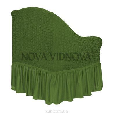 Чехол XXL BIG SIZE на кресло &mdash; Оборка (Зеленый-507) CH-KR-XXL-OB-Green//4 фото