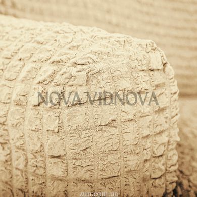 Чохол на кутовий диван та 1 крісло &mdash; Цільний (Молочний-504) CH-UG+1-305-W//4 фото