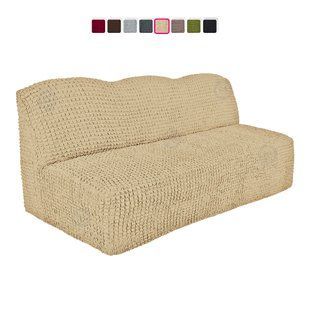 Чохол на диван без підлокітників (Молочний-504)-XXL BIG SIZE CH-D-LOK-108-W-XXL//4 фото