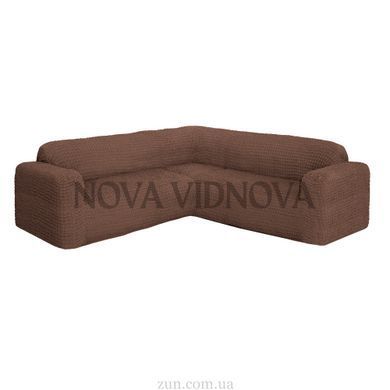 Чехол на угловой диван и 1 кресло &mdash; Цельный (Кофе с молоком-501) CH-UG+1-305-BR//4 фото