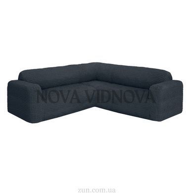 Чехол на угловой диван и 1 кресло &mdash; Цельный (Графит-503) CH-UG+1-305-G//4 фото