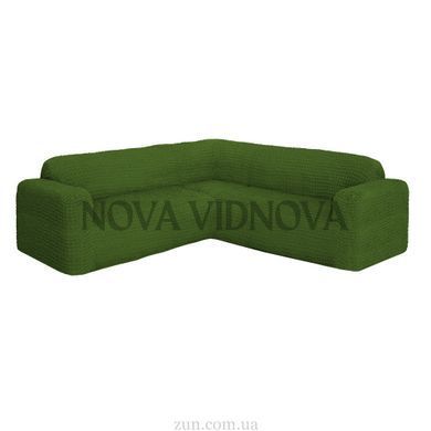 Чехол на угловой диван и 1 кресло &mdash; Цельный (Зеленый-507) CH-UG+1-305-Green//4 фото