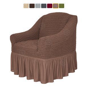 Чохол XXL BIG SIZE на крісло &mdash; Оборка (Кава з молоком-501) CH-KR-XXL-OB-BR//4 фото