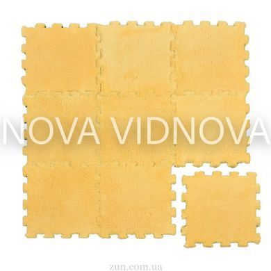 Товстий і теплий килимок-пазл 2 см &ndash; м&rsquo;який ворс + амортизувальна EVA-основа, 31&times;31 см (Жовтий)