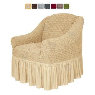 Чохол XXL BIG SIZE на крісло &mdash; Оборка (Молочний-504) CH-KR-XXL-OB-W//4 фото