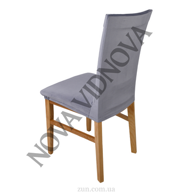 Комплект из 6 шт велюровых чехлов на стулья Nova Comfort (Cерый)